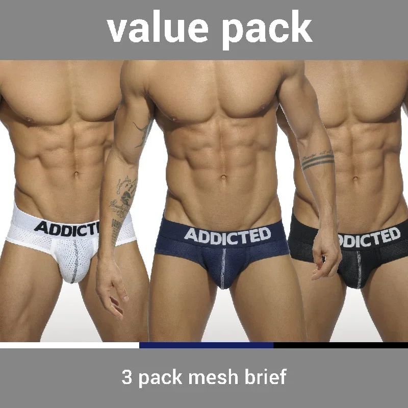 Addicted 3-Pack Mesh Push Up Brief (AD475)