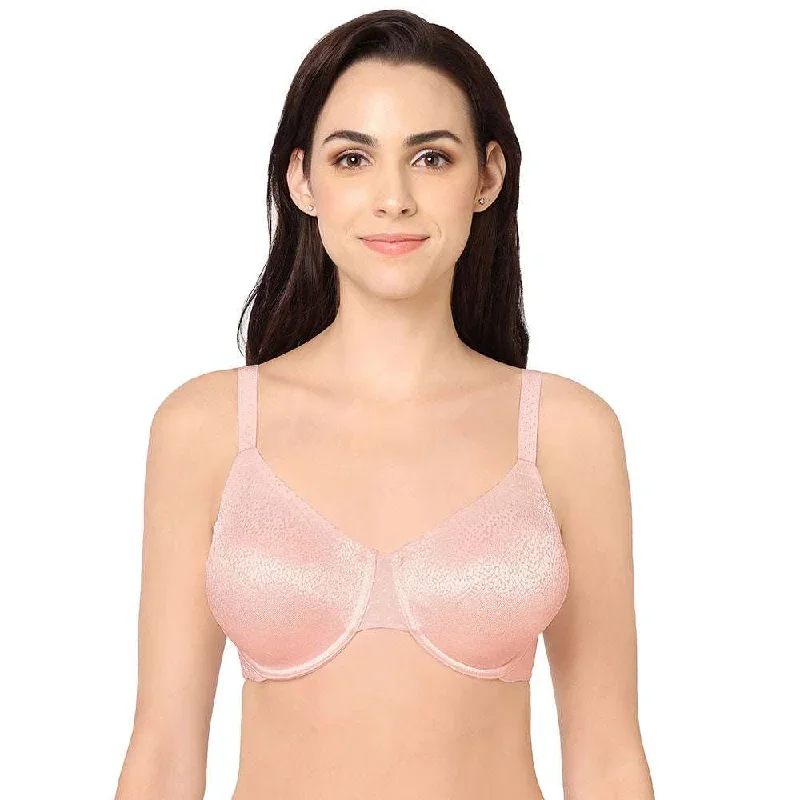 Back Appeal Non Padded Wired Full Cup Everyday Wear Plus Size Comfortable Full Support Bra - Pink