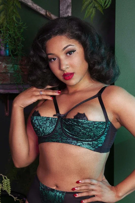 bettie-page-emerald-green-lace-1-4-cup-bra