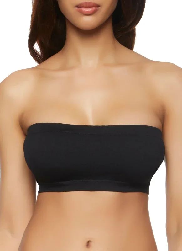 Rib Knit Bandeau Bra