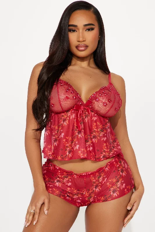 Blooming Flowers 2 Piece Set - Red/combo