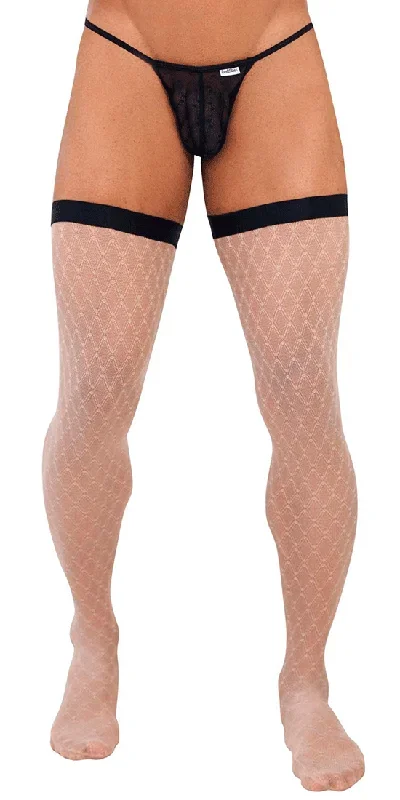 Candyman 99735 Mesh Thigh Highs Beige