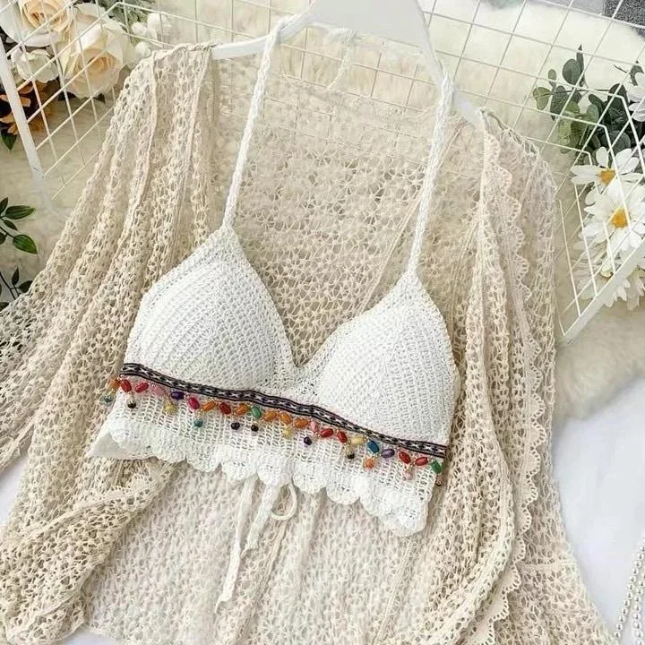 White Bralette - Beige Cape