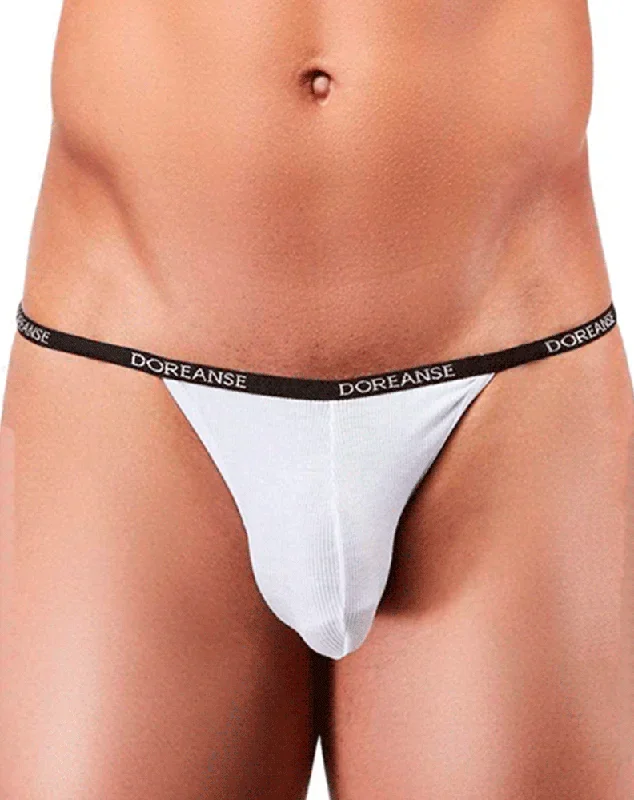 Doreanse 1330 Ribbed Modal T-Thong Modal White