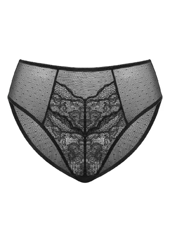 Enchante High-Rise Black Lace Brief Underwear