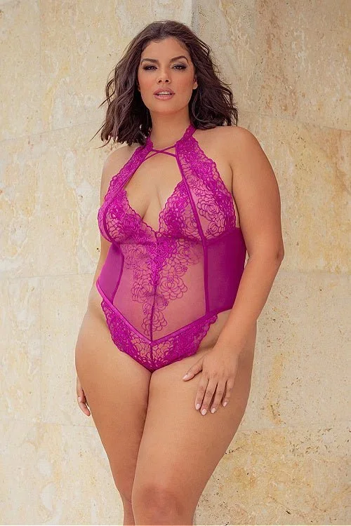 Funky in Fuschia- Plus Size Fuschia Teddy