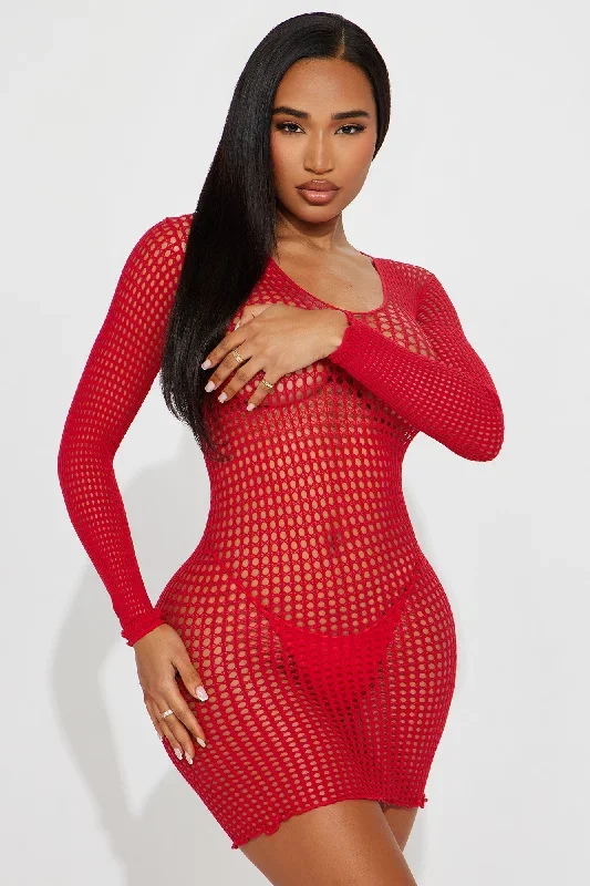 Give Me Your All Dress Bodystocking - Red