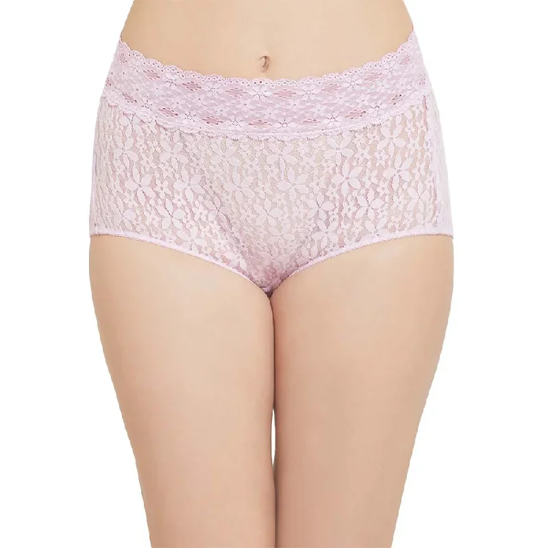 Halo Lace  High Waist Full Coverage Everyday Wear Lace Panty - Purple