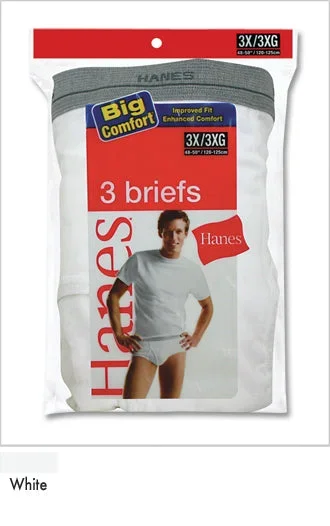 Hanes Big Men's White Briefs 3 Pack