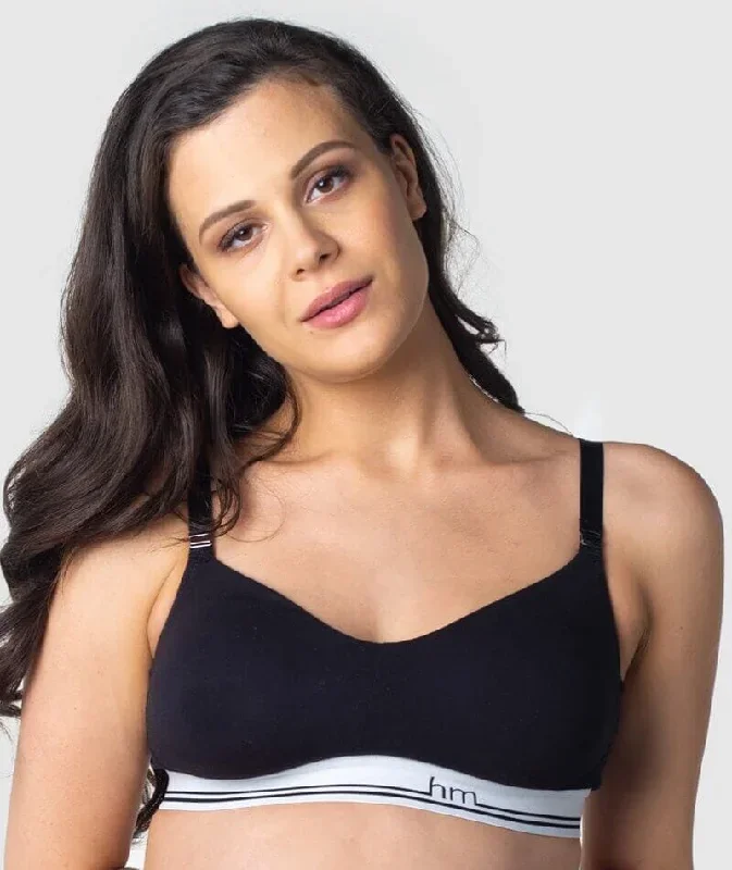 Hotmilk Icon Cotton Multifit Wire-free Nursing Bra - Black