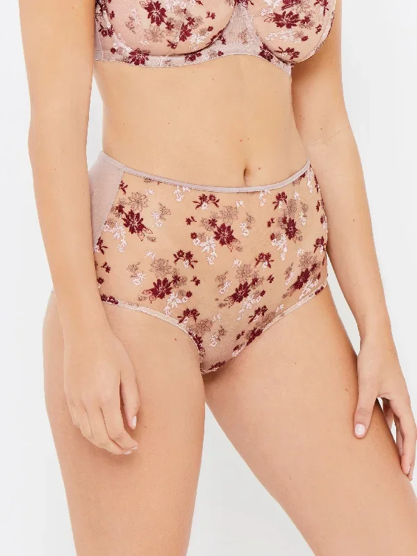 Madalyn vintage rose floral mesh high waist knickers