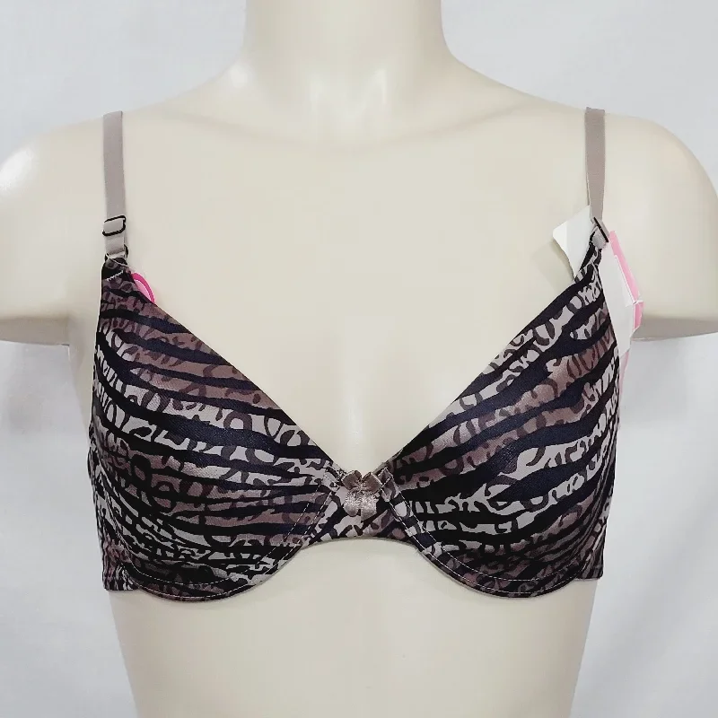 Maidenform 7959 One Fabulous Fit Demi UW Bra 36C Brown Multicolor NWT