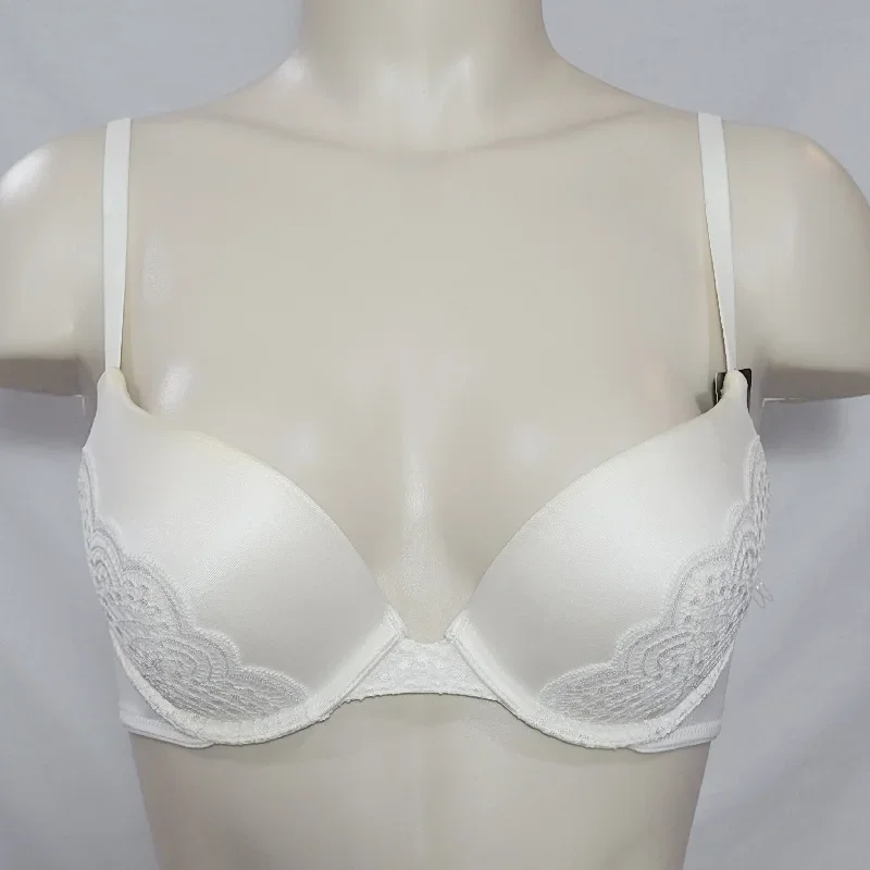 Maidenform DM9449 9449 Lacy Demi Coverage Push-Up UW Bra 32B Pearl Ivory NWT