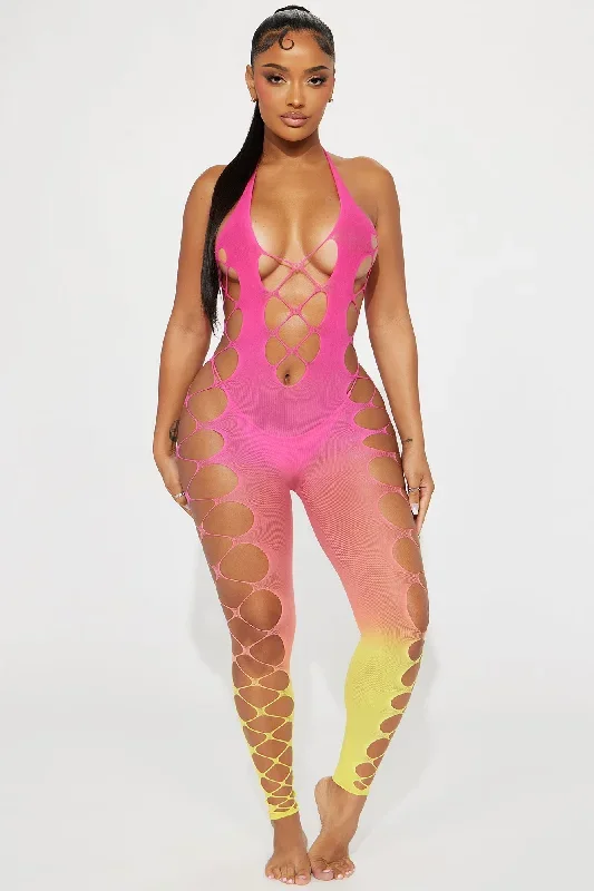 Miami Babe Bodystocking - Pink/combo