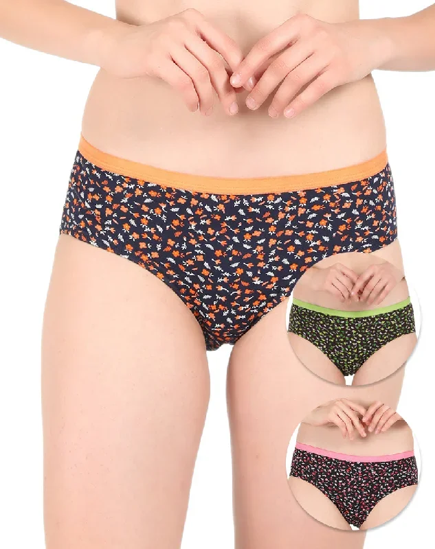 Multicolor Printed Cotton Panties(Pack of 3)