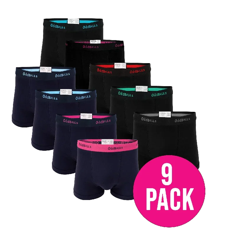 Navy and Black Classics Bundle - Mens Boxer Shorts 9 Pack Bundle