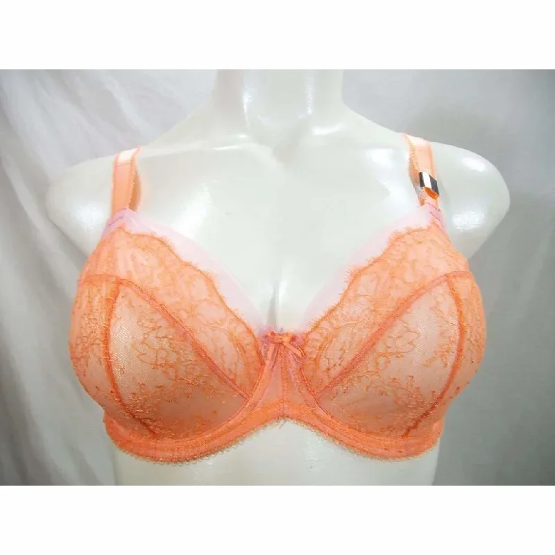 Paramour 115014 by Felina Amber Unlined Lace Full Figure UW Bra 38DD Desert Flower Coral