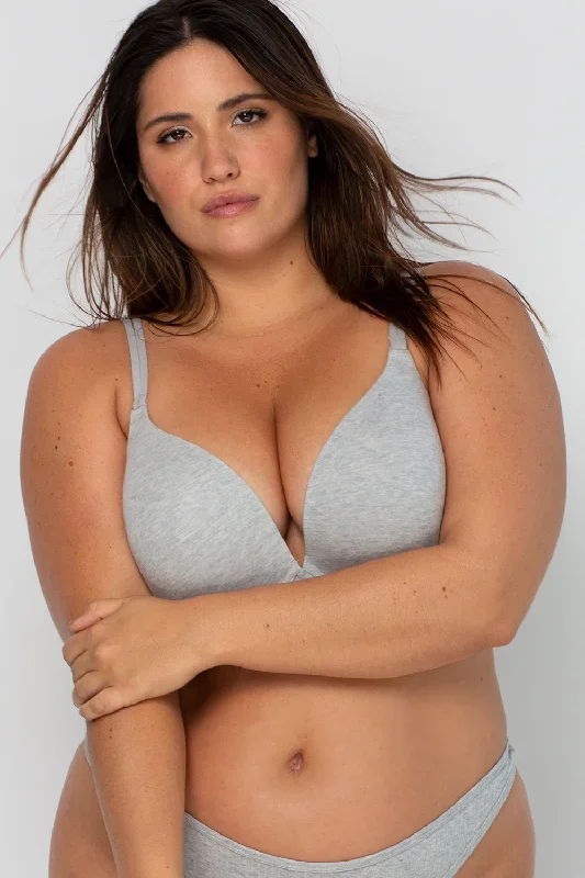 Perfect Push-Up Bra | Light Grey Heather Cotton