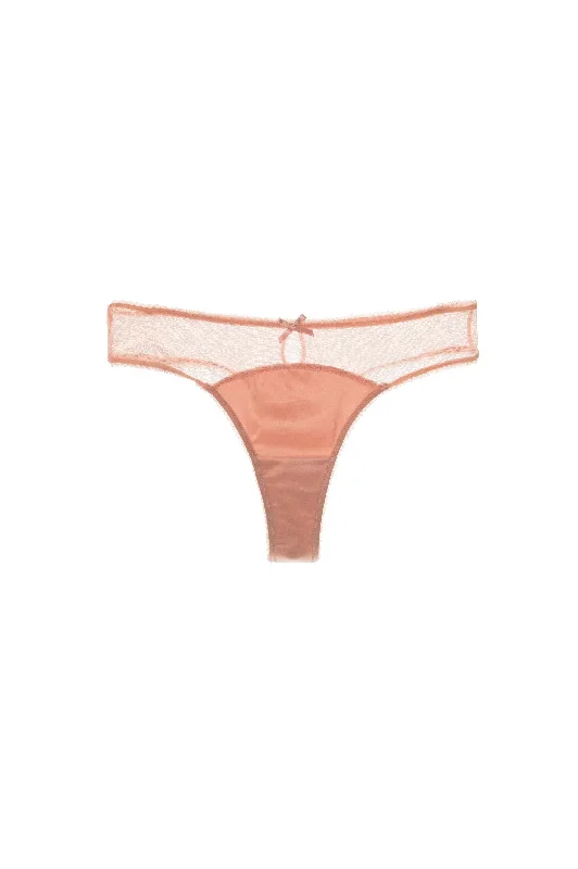 Pink Mesh & Satin Elastic Thong