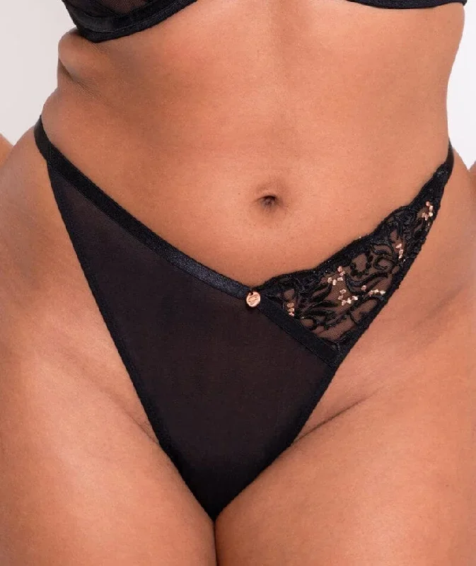 Scantilly Ornate Thong - Black