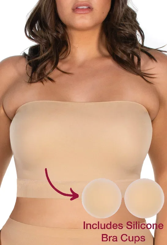 Sleek Bandeau Top with Silicone Bra Pads