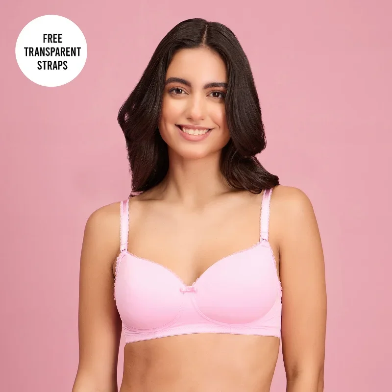 The Sweetheart Neckline Wireless Bra - PINK NYB290