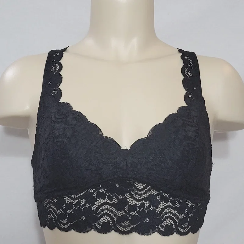 Xhilaration Lace Crossback Wire Free Bra Bralette SMALL Black