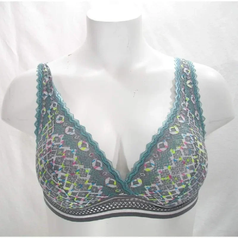 Xhilaration Multi Lace High Apex Wire Free Bra Bralette XS X-SMALL Iron Gray