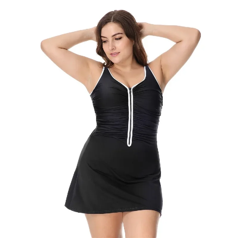 zip-front-skirted-plus-size-black-one-piece-swimsuit